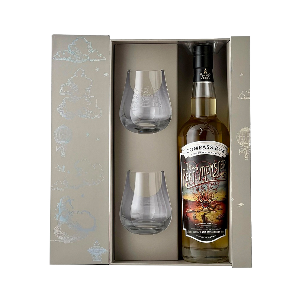 Compass Box The Peat Monster Gift Pack W/2 Glasses Scotch Whisky