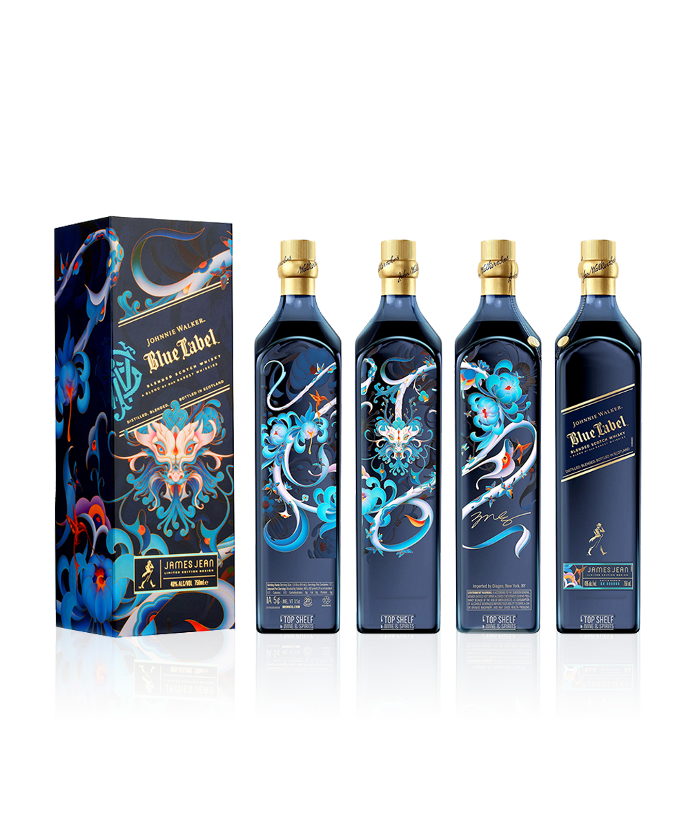 blue label chinese new year dragon